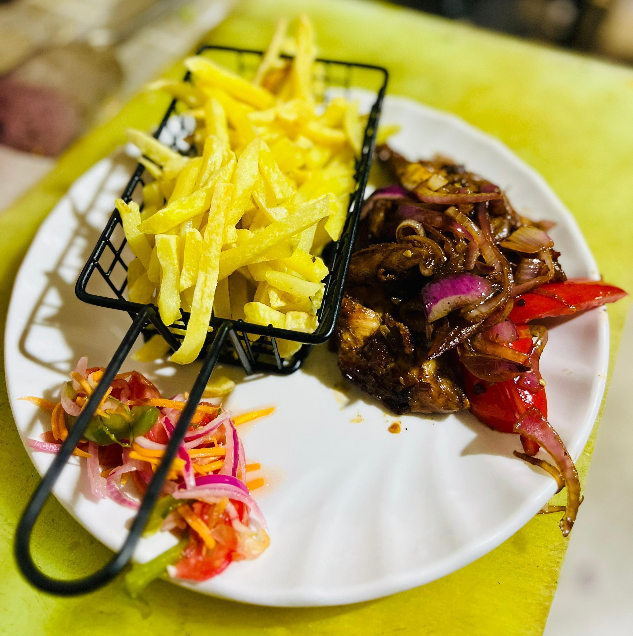 mbuzi kitunguu chips pain